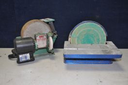 A PICADOR FIG-119 10in bench mounted disk sander along with a Multico Pro-Mex TWG-250 viking disc