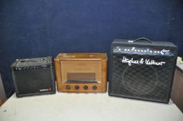 A HUGHES AND VETTNER ATTAX80 amplifier along with a Samick SM-10 guitar amp (both PAT pass and