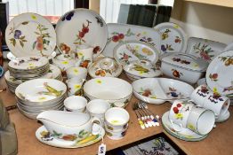 ROYAL WORCESTER PORCELAIN EVESHAM DINNER SERVICE, including twelve serving dishes of various shapes,