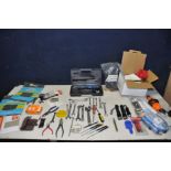 A SELECTION OF TOOLS AND SPARES to include a multipurpose electric sharpener, a VonHaus rotary