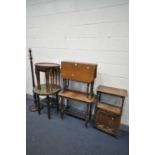 A SELECTION OF EARLY 20TH CENTURY OCCASIONAL FURNITURE, to include a walnut Sutherland table, walnut