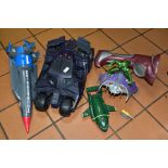 A QUANTITY OF MODERN FILM & T.V. RELATED SCI-FI TOYS, battery operated Batmobile (not tested),