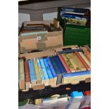 BOOKS, six boxes containing approximately 210 miscellaneous titles in paperback and hardback format,