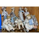 SEVEN LLADRO FIGURES, comprising Boy from Madrid No4898, designed by Francisco Catala 1974,