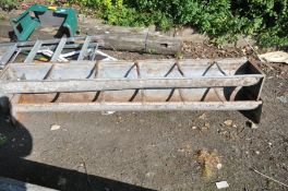 A PAIR OF GALVANISED GROUND FEEDING TROUGHS, length 184cm (condition:-partially rusted)