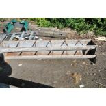 A PAIR OF GALVANISED GROUND FEEDING TROUGHS, length 184cm (condition:-partially rusted)