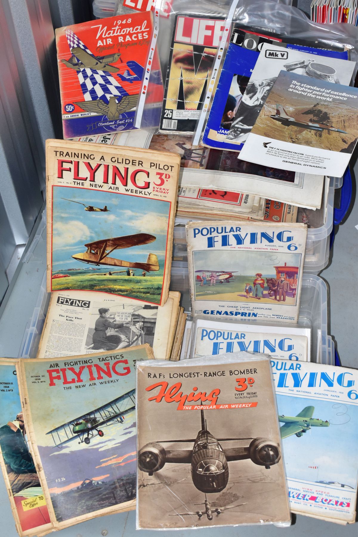 AIRCRAFT & MISCELLANEOUS MAGAZINES, three boxes containing a collection of several hundred mainly