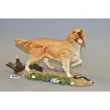 A ROYAL DOULTON SCULPTURE OF THE RETRIEVER, DA 112, from Spirited Dogs series, integral naturalistic