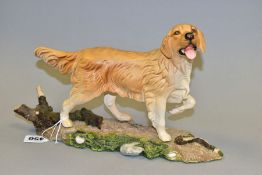 A ROYAL DOULTON SCULPTURE OF THE RETRIEVER, DA 112, from Spirited Dogs series, integral naturalistic