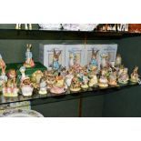 A QUANTITY OF BOXED AND UNBOXED BESWICK BEATRIX POTTER FIGURES, thirty five pieces, comprising two