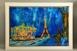 ANNIE BLANCHET ROUZE (FRENCH CONTEMPORARY) 'EIFFEL TOWER BY NIGHT' a Parisian scene, signed bottom