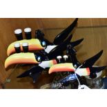 A SET OF THREE REPRODUCTION GUINNESS FLYING TOUCANS, modern reproductions in graduating sizes,