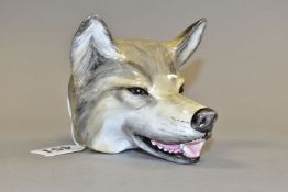 A ROYALE STRATFORD STIRRUP CUP IN THE FORM OF A WOLF'S HEAD, printed factory marks to the