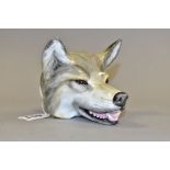 A ROYALE STRATFORD STIRRUP CUP IN THE FORM OF A WOLF'S HEAD, printed factory marks to the