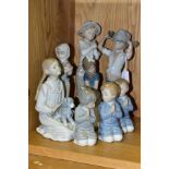 EIGHT NAO FIGURES, comprising boxed Big Hat No0182, height 25cm, boxed Thinkin No0480, Shepherd