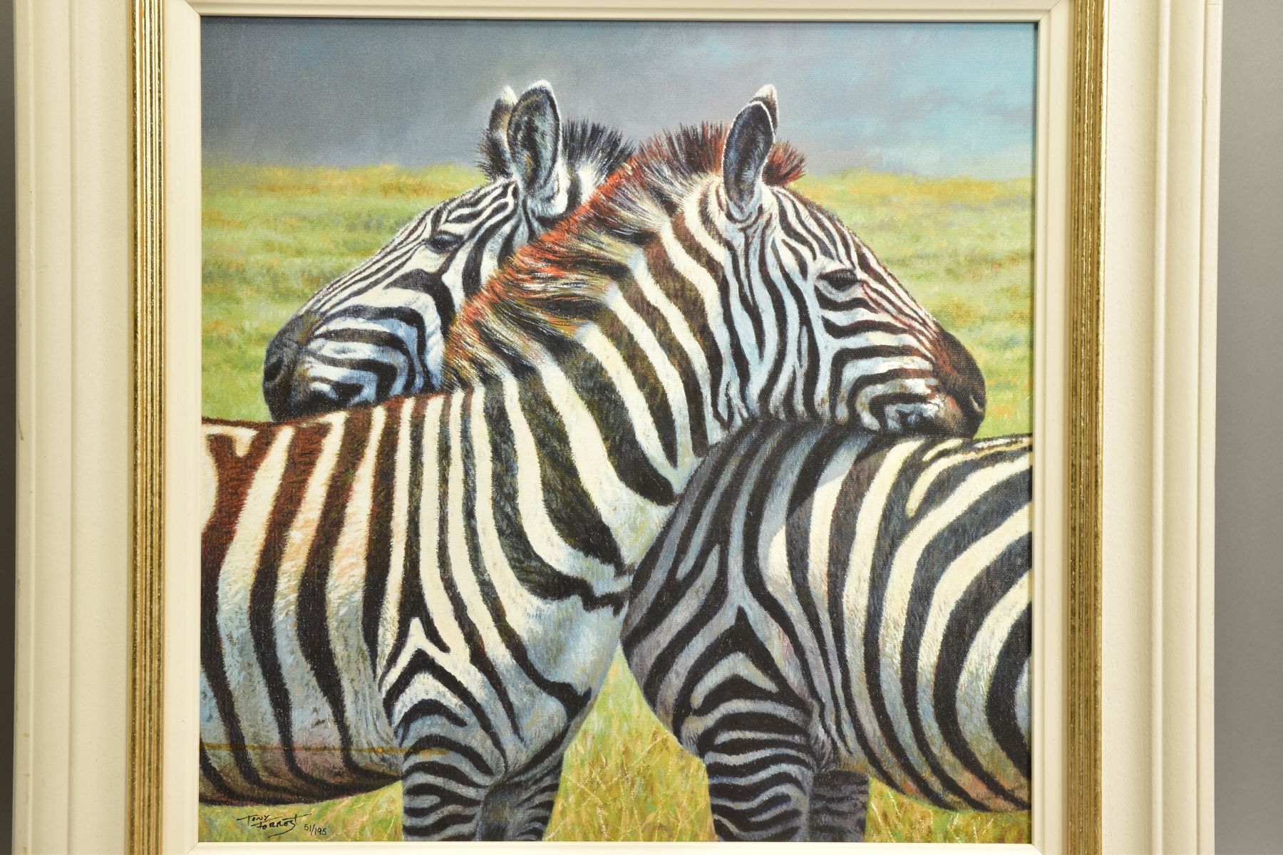 TONY FORREST (BRITISH 1961) 'NEAREST AND DEAREST', a signed limited edition print of zebras 51/ - Image 2 of 8