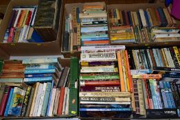 BOOKS, six boxes containing a collection of approximately 207 titles in paperback and hardback