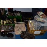 THREE BOXES OF LADIES SIZE FIVE SHOES, to include M&S and Clarks sandals, shoes and boots, (all