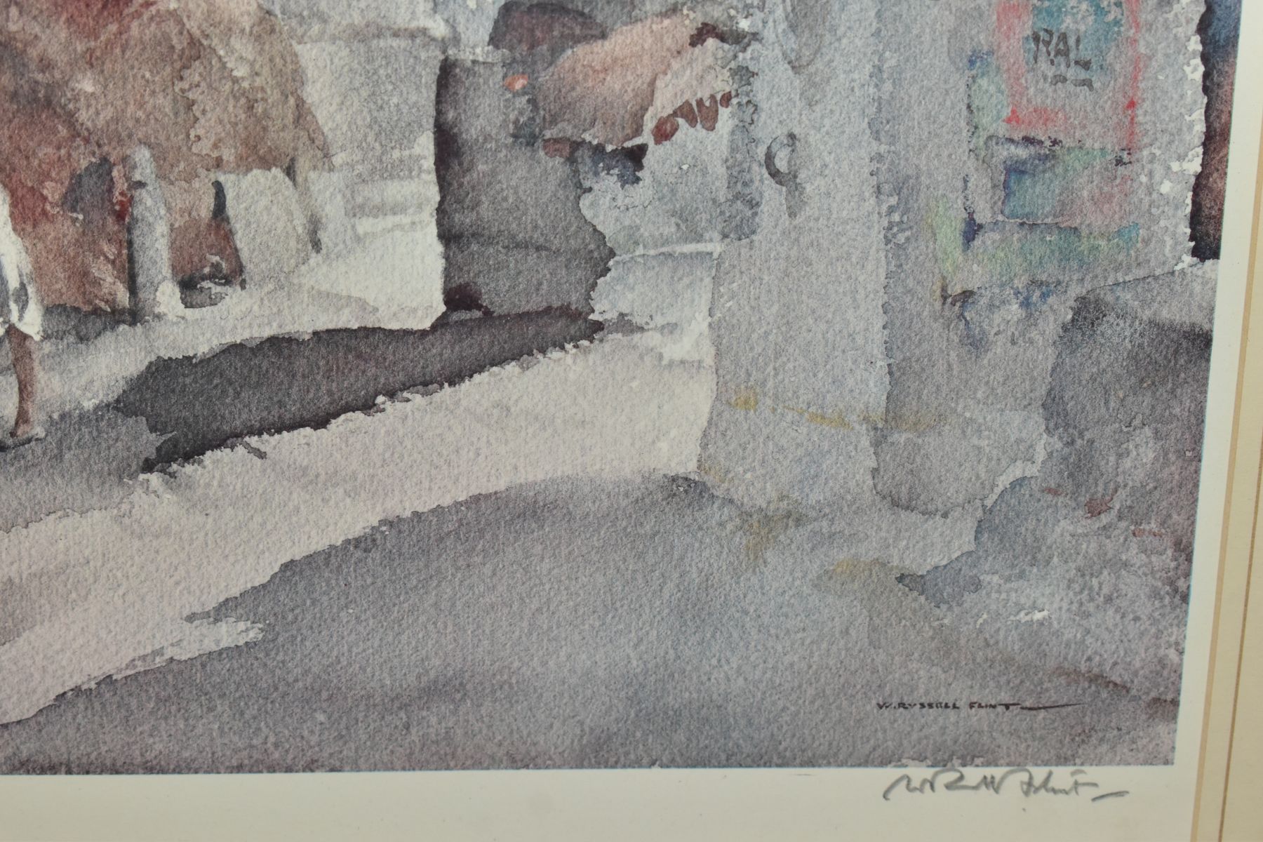 WILLIAM RUSSELL FLINT (1881-1969) 'GOSSIP AFTER MARKET, PERIGORD', a signed limited edition print - Image 4 of 4