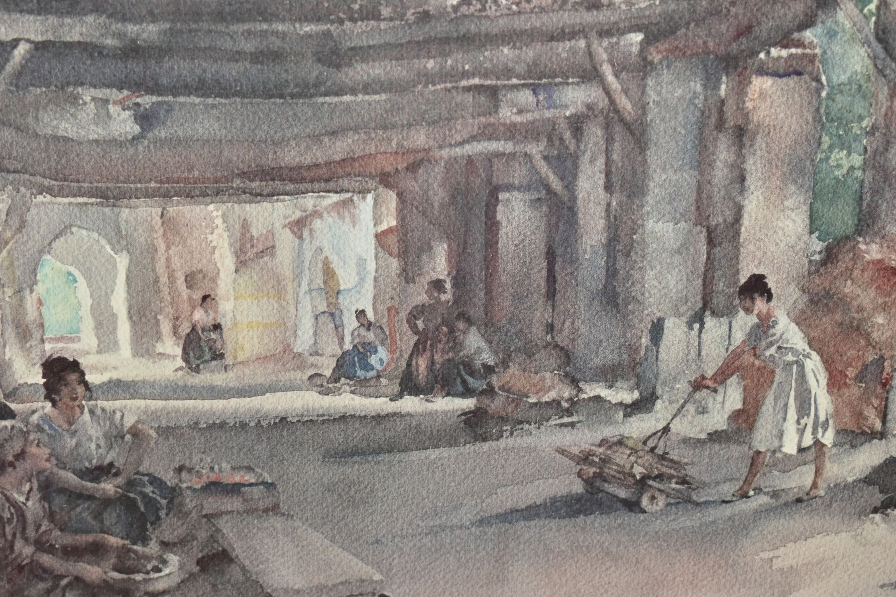 WILLIAM RUSSELL FLINT (1881-1969) 'GOSSIP AFTER MARKET, PERIGORD', a signed limited edition print - Image 3 of 4