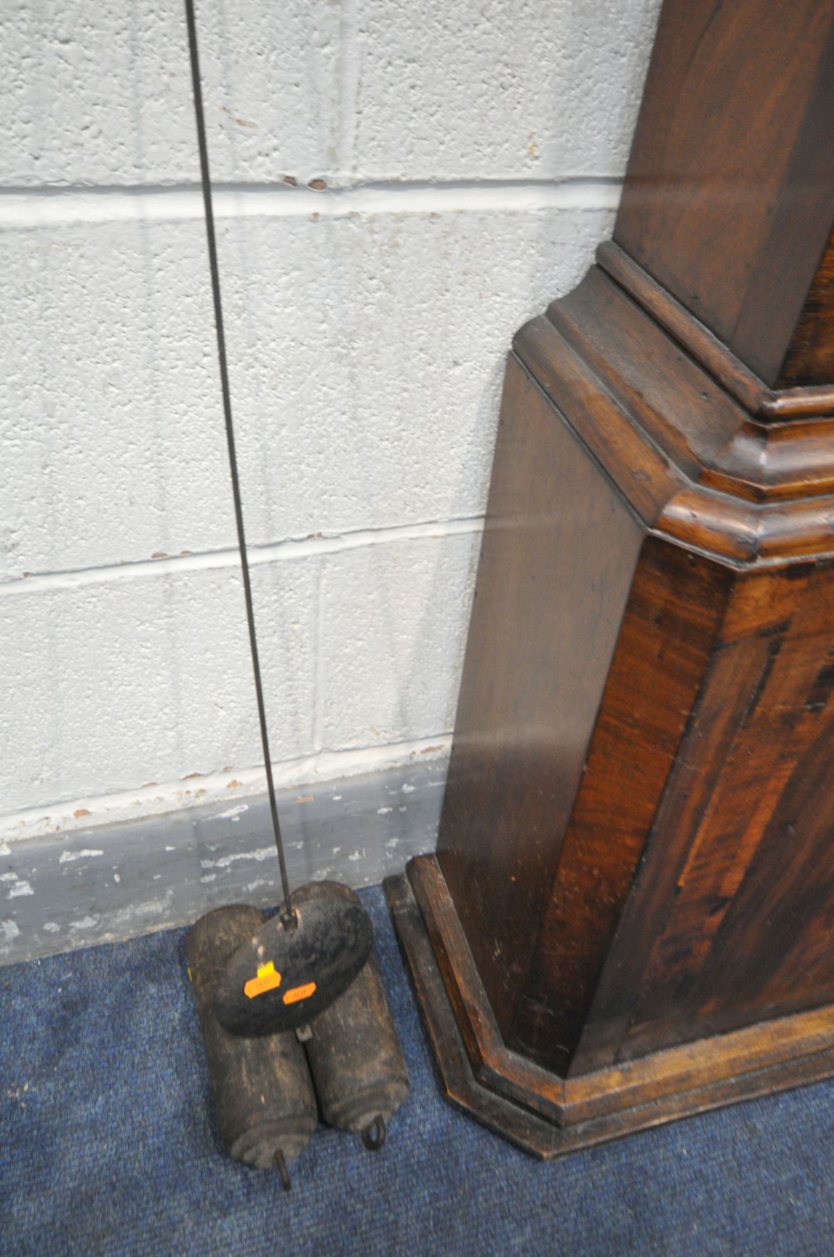 A VICTORIAN MAHOGANY AND CROSSBANDED EIGHT DAY LONGCASE CLOCK, the hood with a swan neck pediment, - Image 8 of 8