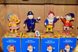 A SET OF FOUR BOXED ROYAL WORCESTER NODDY CHARACTERS, comprising 'Noddy', 'Big-Ears', 'Mr Plod'