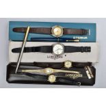 TWO 'ETERNA' WRISTWATCHES, OTHER WATCHES AND TWO 'PARKER' PENS, to include a gents 'Eterna Matic',