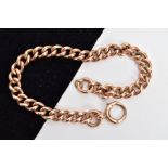 A ROSE GOLD BRACELET, curb link bracelet each link stamped 9.375, fitted with a bolt ring clasp