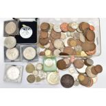 AN ASSORTMENT OF COINS, to include a 'Guide Dogs for the Blind Association' within a fitted case,