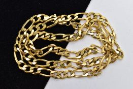 A 9CT GOLD CURB LINK CHAIN, fitted with a lobster claw clasp, hallmarked 9ct Sheffield import