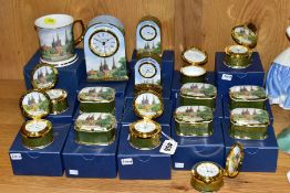 SIXTEEN BOXED PIECES OF AYSHFORD FINE BONE CHINA GIFTWARE PRINTED WITH A SCENE OF LICHFIELD