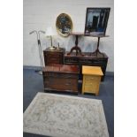 A SELECTION OF MAHOGANY AND OCCASIONAL FURNITURE, to include a sideboard, hi-fi cabinet (deep