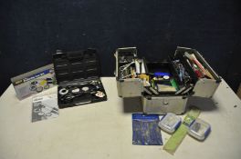 A BOX OF CRAFTING/MODEL MAKING TOOLS AND ACCESSORIES to include precision blades, saws, model