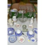 BOX AND LOOSE OF CERAMCS AND GLASSWARES, to include a Royal Worcester dove vase, height 15cm,