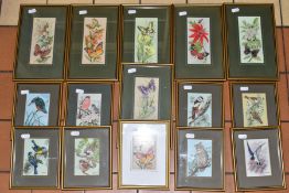 J & J CASH LTD, FRAMED WOVEN PICTURES, a collection of fifteen examples comprising eight bird