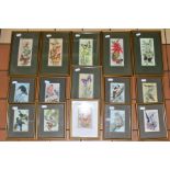 J & J CASH LTD, FRAMED WOVEN PICTURES, a collection of fifteen examples comprising eight bird