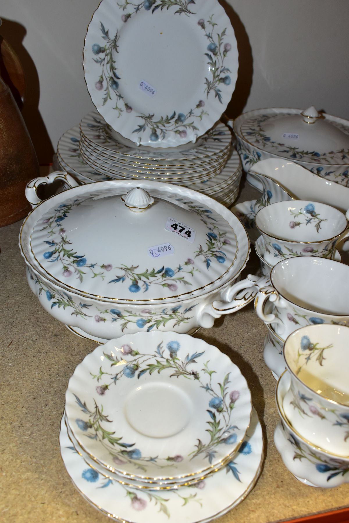 A ROYAL ALBERT 'BRIGADOON' PART DINNER SET, comprising of two covered tureens, sauceboat and - Image 2 of 5