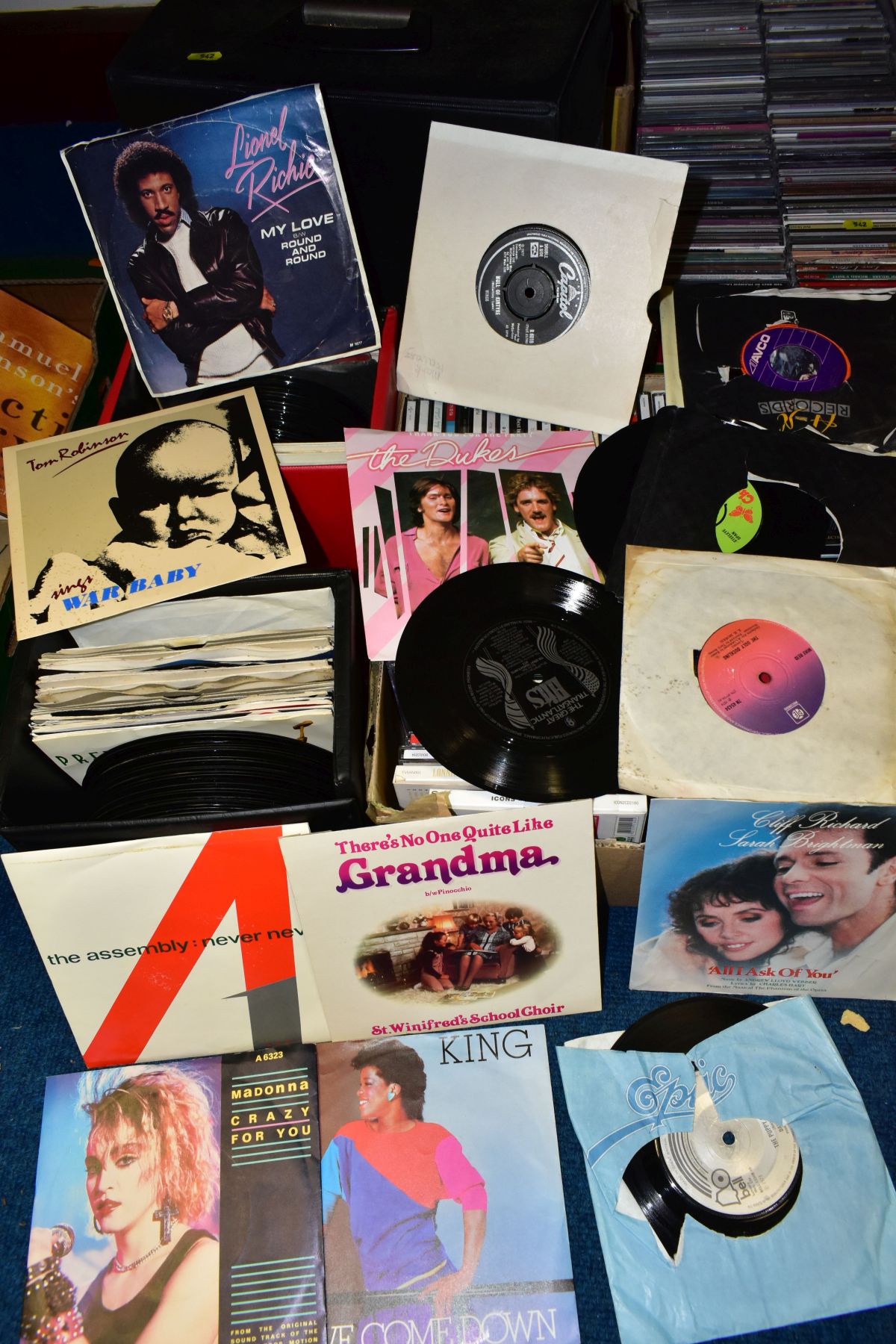 THREE BOXES OF LP RECORDS, 12 INCH SINGLES AND CDS ETC, mostly from the 1960s through to the 1980s - Image 2 of 6