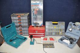 A SELECTION OF TOOLBOXES AND TOOLS to include three Stanley storage/toolboxes two containing