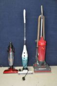 A HOOVER 91LA1764-51 along with a Coopers vacuum cleaner and a Clarsen G259 (missing pole) (all