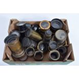 EIGHTEEN VINTAGE FIELD CAMERA LENSES of various sizes and fitting mostly brass bodied but no