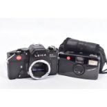 A LEICA MINI ZOOM INSTANT FILM CAMERA and a Leica R3 Electronic SLR camera body ( spares or