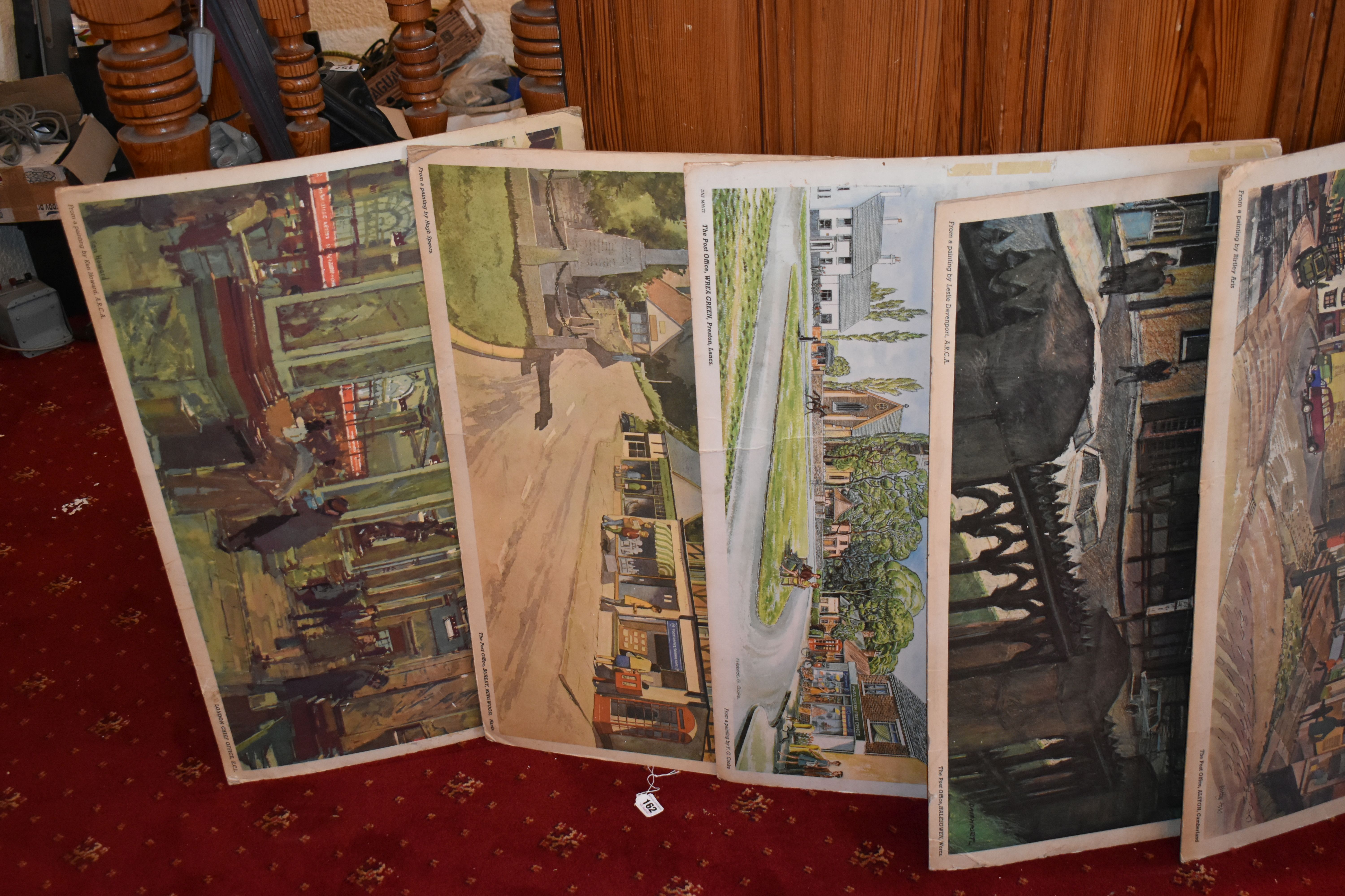 EIGHT VINTAGE POSTERS ON CARD of Post Offices around the UK, all 32x22in - Image 2 of 5