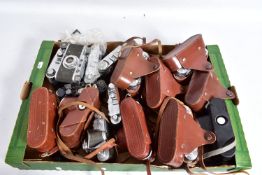 A TRAY CONTAINING CAMERAS FROM THE USSR including FED 1, 5B, 4, 3, 5C, 44, Zorki 4K, 1, 3 etc ( some