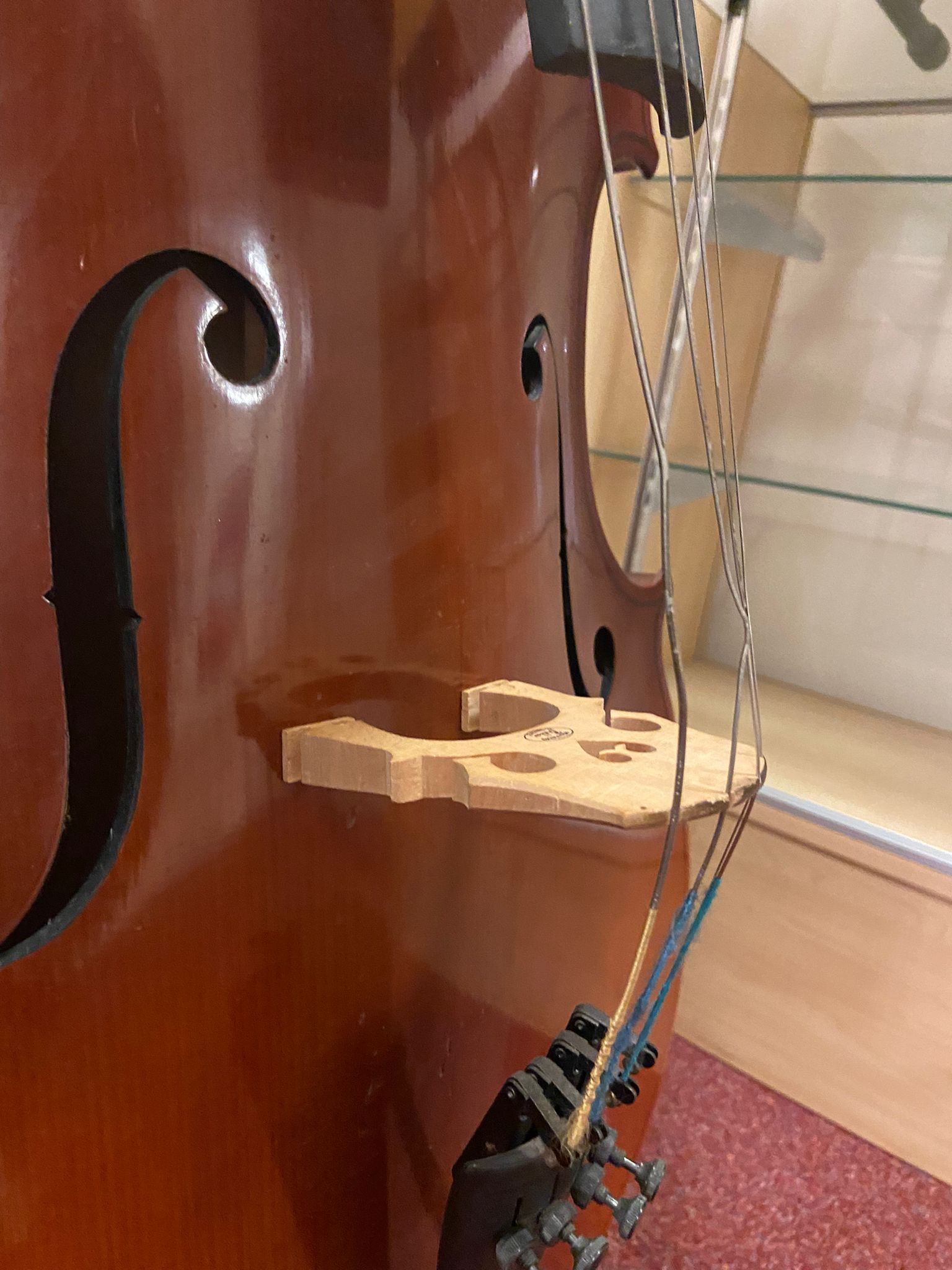 A BOOSEY AND HAWKES BH400 CELLO 122cm high ( no bridge) a JHS Cello stand and an unnamed bow with - Image 13 of 15