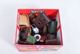 THIRTEEN MINIATURE BAKELITE VINTAGE CAMERAS comprising of five Coronet Midgets in black, red and