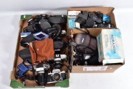 THREE TRAYS CONTAINING MIRANDA CAMERAS AND ACCESSORIES models include EE2, Sensomat, Sensomat RE,