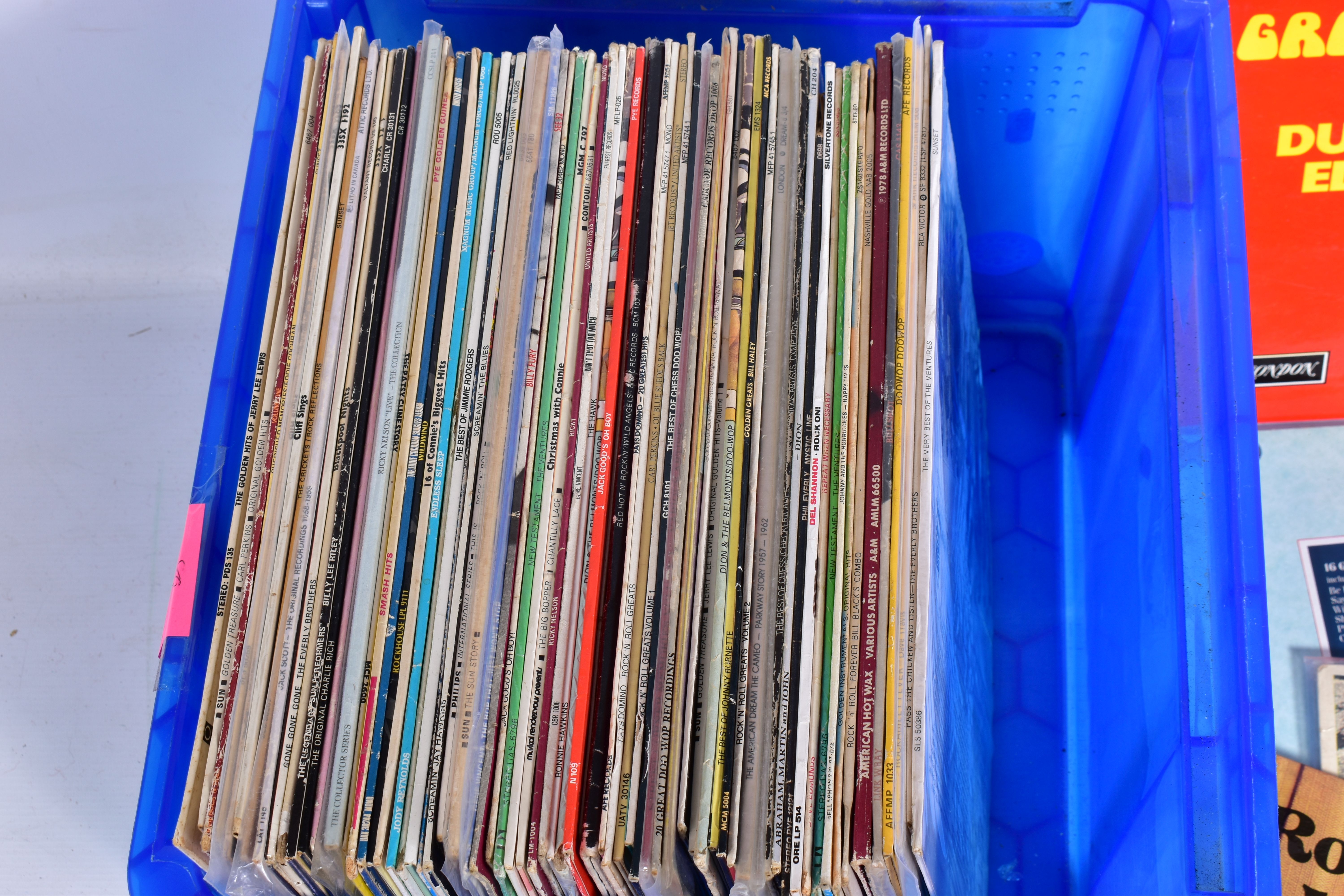 A TRAY CONTAINING APPROX SIXTY LPs FROM 1950s artists include Cliff Richard, Fats Domino, Jerry - Image 4 of 4