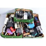 THREE TRAYS CONTAINING INSTANT CAMERAS by Vivitar, Konica, Keystone etc and some advertising cameras