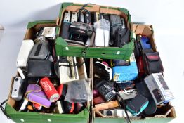 THREE TRAYS CONTAINING INSTANT CAMERAS by Vivitar, Konica, Keystone etc and some advertising cameras